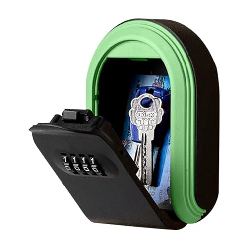 Caja de seguridad para llaves de casa, resistente al agua, combinación de contraseña, resistente con 4 dígitos, alta capacidad, para apartamentos, interiores y exteriores Zorq