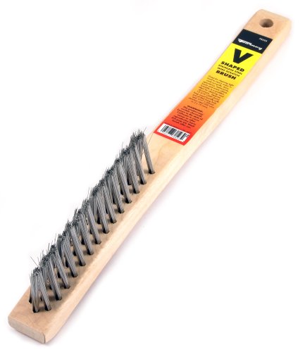 Image of Forney 70523 V-Groove Stainless Steel Wire Brush, with Wood Handle, 13-3 /4-Inch-by-.014-Inch (Pack of 6)
