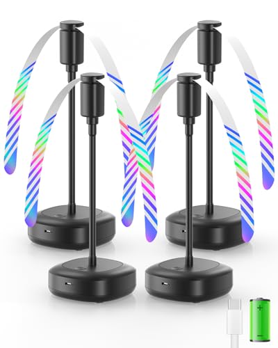 Edvision 4 Pack Food Table Fan, 2000mAh USB Powered Rechargeable Food Fan, Portable Fan with