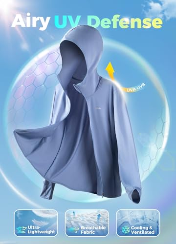 Willit Women's UPF 50+ Sun Protection Shirts UV Long Sleeve Zip Hoodies SPF Lightweight Jacket Hiking Outdoor with Pockets3