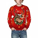 Generisch Jungen Kapuzenpullover Mit Weihnachtsmann Druck Festlicher Fleece Pullover Für Kinder Gemütliches Oberteil Weihnachtsoutfit Für Festtagsfeiern Und Familienfotos Im Winter