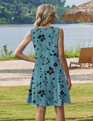 Image of Zeagoo Womens Summer Dress 2026 Sleeveless Casual A-Line Tshirt Sundresses