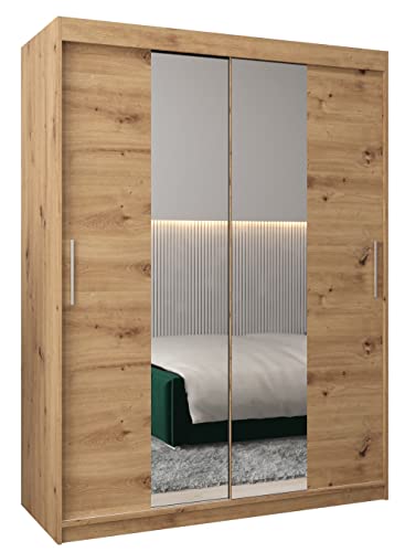 ABIKSMEBLE Armoire Tokyo - Dressing Chambre Adulte - Penderie Vêtement - Garde-Robe 2 Portes Coulissantes