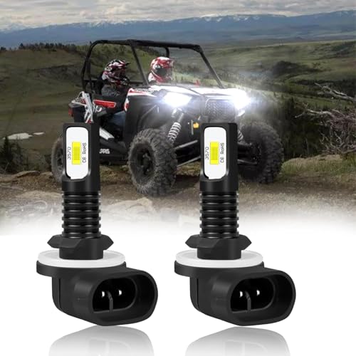 HMCYCI 881 LED Headlight Bulbs Fit For Polaris Ranger Sportsman RZR 500 570 700 800 Arctic Cat ATV 400 500 550 650 700 1000 LED Headlight Bulbs, ATV UTV Accessories,6000K Cool White (2PCS)