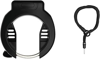 ABUS Frame Lock PRO Amparo 4750X NR & Frame Lock Plug-in Chain IvyTex Adaptor Chain 6KS - Bicycle Lock with Dirt and Moisture Repellent Cover - 6 mm Thick Chain - Black