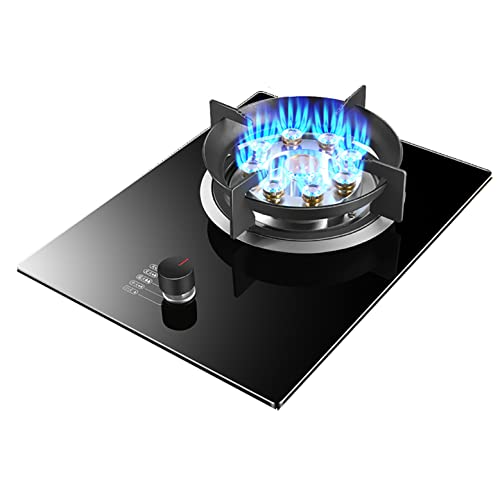 Aouoeeo Placa de Gas, Encimera de Gas, Cocina de Gas con Quemador, encimera de Gas, 5 quemadores, 2 kW, vitrocerámica, Cristal Negro, Mando para niños