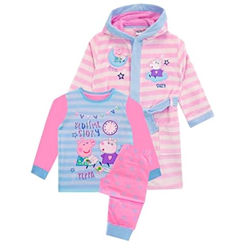 Peppa Pig Girls Dressing Gown and Pyjama Set Cover