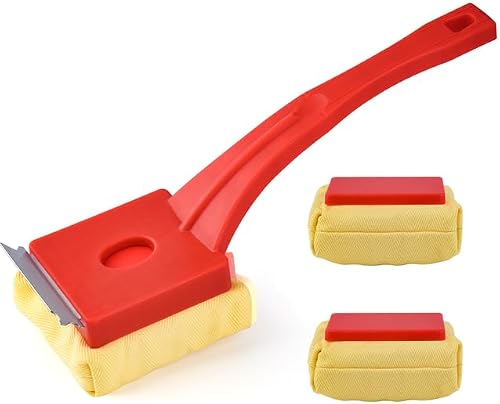 Grill Brush Bristle-Free – Steam Cleaning – Includes 2 Extra Brush Head – Heavy-Duty Barbecue Scraper,Red