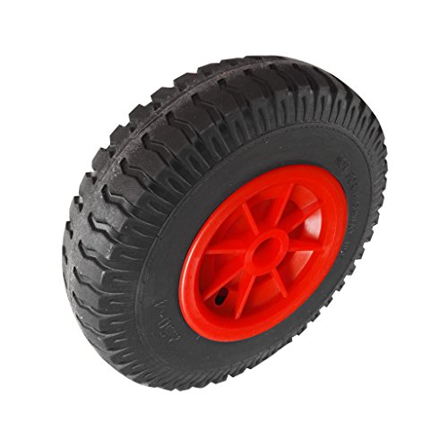 CRDARAAV Puncture Proof Rubber Tyres on Red Wheel - Kayak Trolley/Trailer Wheel S Black