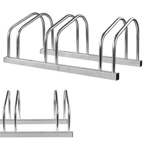 Crystals 3-Bike Rack - Floor or Wall Mount, Silver Steel