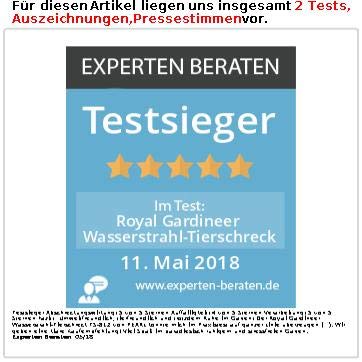 Royal Gardineer Katzenabwehr: 2er Pack Solar-Wasserstrahl-Tierschreck mit PIR-Bewegungsmelder (Wasserstrahl Tiervertreiber, Tierschreck Wasser, Hund)