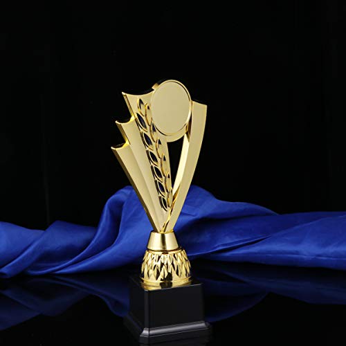 STOBOK Gold Award Troféus Estampa Flor Folha Reconhecimento de Estátuas de Troféu para Celebrações d