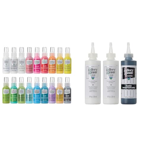 Gallery Glass Window Acrylic Craft Paint Set Formulated to be Non-Toxic, Perfect & Privacy Window PROMOGGPW22, Stained Glass Pattern Pack for DIY Arts and Crafts