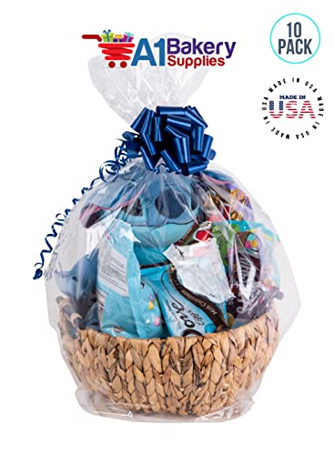 image for 10-Pack 30 inch x40 Inch Extra Large Cellophane Gift Bags for Baskets 