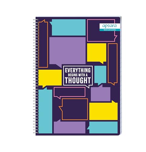 Image of Apsara 5 Subject Spiral Notebook, 506 Pages, Pack of 1, Single Line, 60 GSM - 29.7 cm x 21 cm, Soft Cover Notebook for School, College Students, Exam Preparation & Professionals, Design May Vary