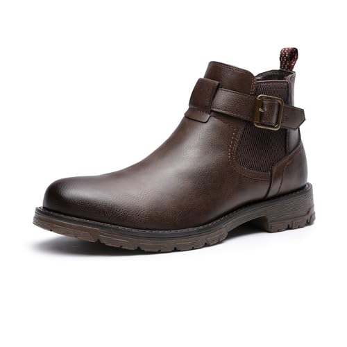 Bruno Marc Botas Chelsea Hombre Clasico Fácil de Ponerse Botines Vestir Hombre con Suela TPR y Forro Malla Transpirable,Size 46,Marrón,BMEMAB2503