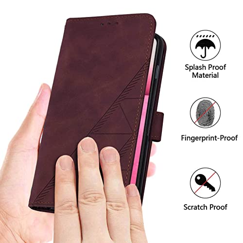 Moment Dextrad for iPhone 15 Wallet Case, Card Holder Slots, Wrist Strap, TPU Interior Protective, Stand PU Leather Folio Flip Cases Cover for iPhone 15 (2023) (Red) by Moment Dextrad - Image 3