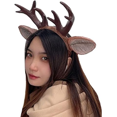 NECHARI Cute Reindeer Ears Headband,Lovely Deer Antlers Headband,Suitable for Christmas Costume and Ideal Gift Cover