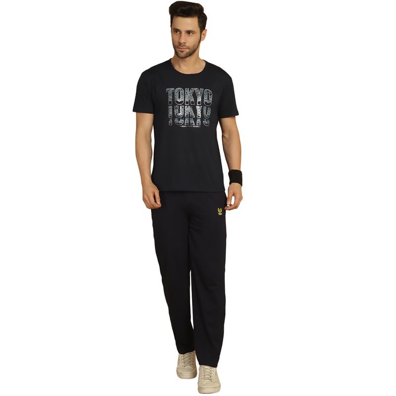 Image of VIMAL JONNEY White Cotton Printed CO-ORD Set Tracksuit for Men-T PRT 23 WHT D10 WHT. 02-P