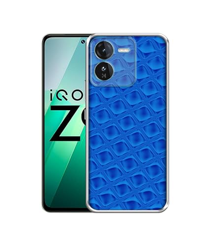 Image of Casotec Blue Diamond Printed Silicon Soft TPU Back Case Cover for iQOO Z9 5G