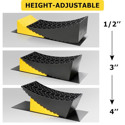 Kobanoica BLACK-YELLOW Rv Leveling Blocks,Camper Trailer Leveler 2 Packs,Includes Rv Curved Leveler Ramp,Wheel Chock,Rubber Mat And Carry Bag,Upgrade Rv Leveling System thumb #5