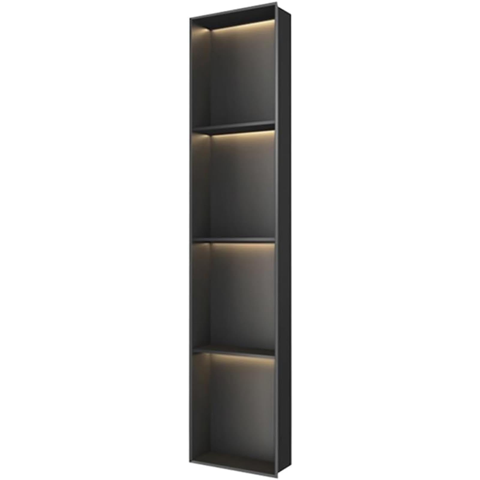 VITIWEDTY Stainless Steel Shower Niche Recessed Wall-Mount Bathroom Shelf Waterproof Built-in Organizer Caddy for Toiletries Black 120x28x12 5cm