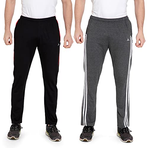 Image of Zeffit Solid Cotton Track Pants /Lower Sport Wear for Men & Boys | Stylish Regular Fit Track Pants for Gym /Running /Workout /Jogging /Sports (Pack of 2)