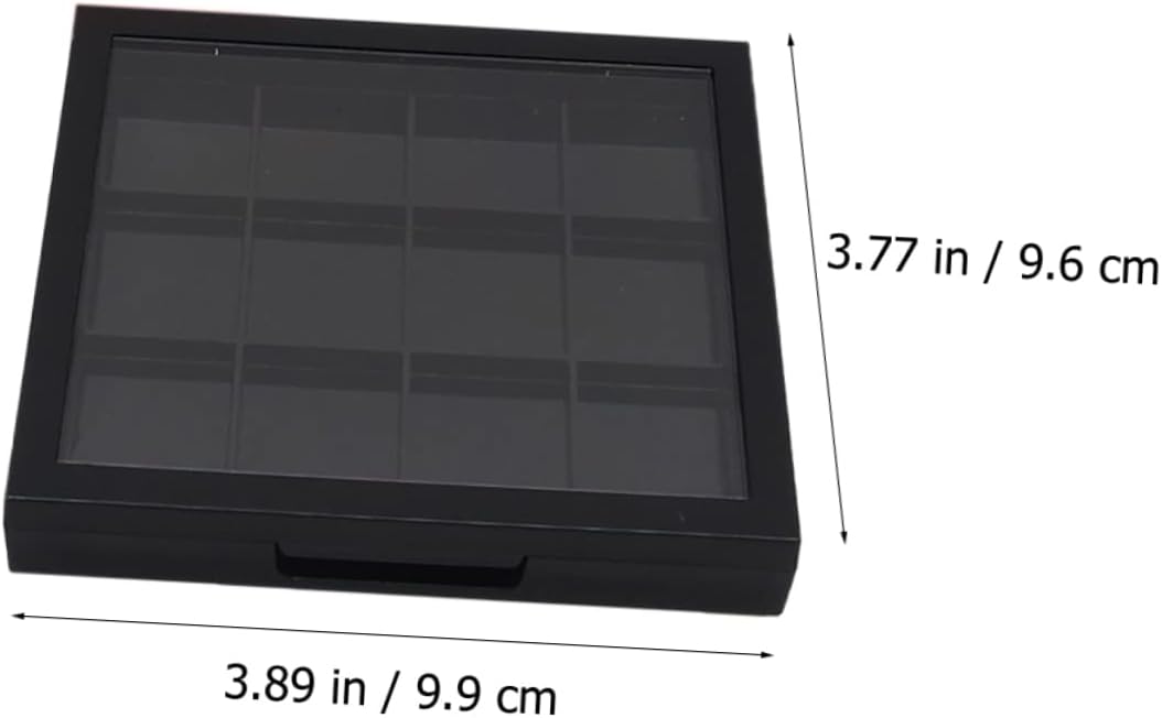 Baluue 2pcs Empty Makeup Tte Dustproof Organizer Makeup Box Lid Cosmetics Organizer Eye Shadow Case(3)