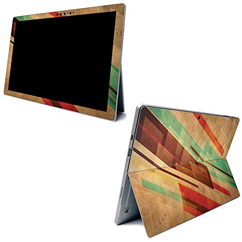 Image of MightySkins Carbon Fiber Skin for Microsoft Surface Pro 7 - Abstract Wood | Textured Carbon Fiber Finish | Easy to Apply, Remove, and Change Styles | Made in The USA