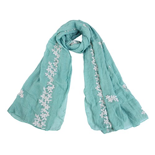 Premium Elegant Lace Cherry Blossom Floral Embroidered Scarf Wrap - Diff Colors2