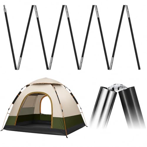 Yaocom 8.5ft 8mm Fiberglass Tent Poles Replacement Pre Assembled Black Tent Poles Camping Rod Parts for Hiking Outdoor Camping Backpacking