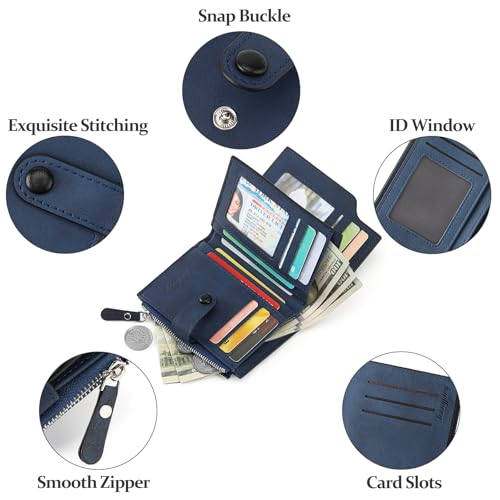 Wallet for Men Large Capacity Leather RFID Blocking Trifold Wallet with 2 ID Windows and 15 Card Holders4