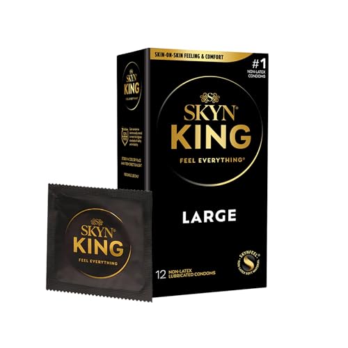 SKYN King Large Non-Latex Condoms, 12 Count – Soft Fit, Premium Comfort