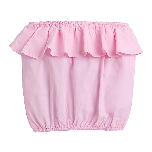 Image of Hopscotch Baby Girls Cotton Solid Top and Pant Set in Pink Color