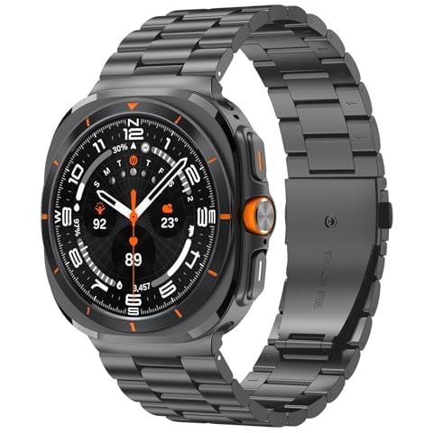 Metal Band Compatible with Samsung Galaxy Watch Ultra 47mm, No Gap Stainless Steel Business Replacement Strap Samsung Galaxy Watch Ultra Bands for Men Cover