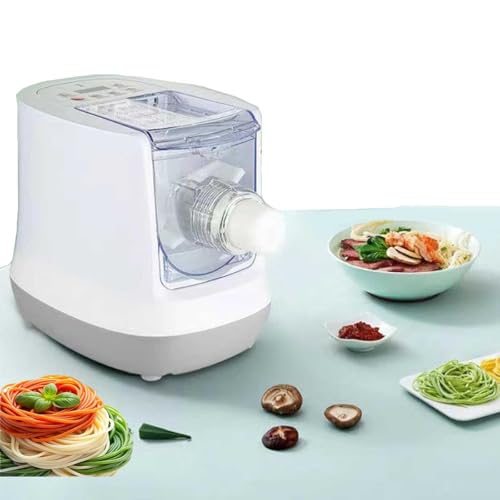 Máquina de Pasta Eléctrica, Automática Pasta Maker, con 13 Moldes, Funcionamiento con Botón, para Fresca Fideos, Espaguetis, Fettucine y Penne, Capacidad 650g,001