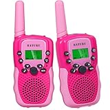 BATURU Kids Walkie Talkies, 2-Pack Pink Gift for Girls Age 4-8, Long Range, Easy-to-Use Toys for Birthday, Outdoor Play, Camping, Pretend Adventure