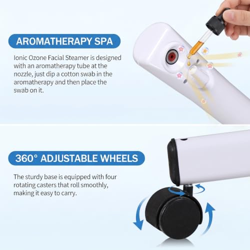 Image of Professional 2 in 1 Facial Steamer for Face Deep Cleaning Ozone Face Steamer with 5X Magnifying Lamp Hot Mist Function for Salon Spa Home Beauty Equipment