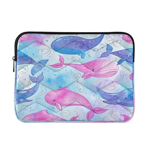 Funda para laptop 13-14 pulgadas impermeable con diseño de ballenas