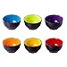 Klikel 6 Pack of Soup Bowls - Dishwasher And Microwave Safe Ceramic Bowl Set - Black With Color Inside - Large 18oz - 5 1/2 Inch Round