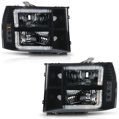 PIT66 LED Headlights Assembly Fit 2007-2014 GMC Sierra 1500 2500HD 3500HD