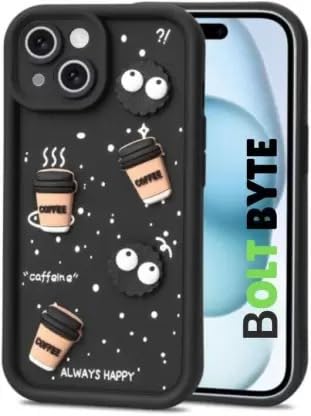 BOLTBYTE 3D Cartoon Coffee Silicone Back Cover Case for iPhone 13 | Fun and Cute Protective Case for Girls Boy & Women Men | Shockproof Soft Silicone Cover | Black Pack of 1 (B0DGQLJKG4) Amazon Price History, Amazon Price Tracker