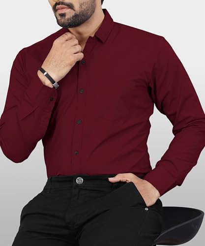 Image of Men's Cotton Full Sleeve Shirt | Regular Fit Casual & Formal Wear with Patch Pocket