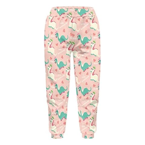 Dolyues T-Rex Cartoon Sweatpants for Kids Cover