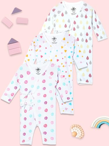 Image of The Mom Store Baby Romper Jabla Style Combo For Boys And Girls | Cotton | Soft Infant Bodysuit | Trendy Stylish Sleepwear For Newborn Baby | Printed | Unisex Comfortable Everyday Baby Wear
