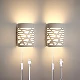TRLIFE Modern Wall Sconce Plug in, LED Wall Sconce with Frosted Cover 9W 3000K Warm White Plug in...