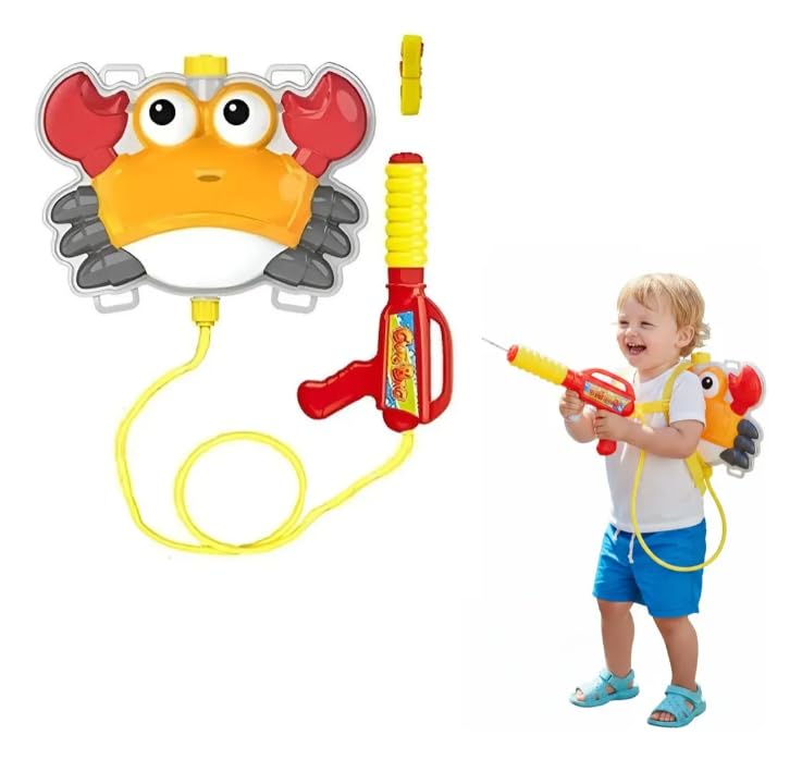 Mochila Lança Água Rosa para Crianças Brinquedo Refrescante para Verão Piscina e Praia (Amarelo)