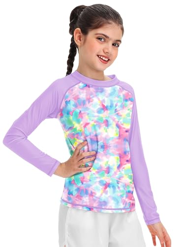 Image of Remimi Unisex Kids Rash Guard Long Sleeve SPF 50+ Tie Dye Sun Shirt 3-12 Years