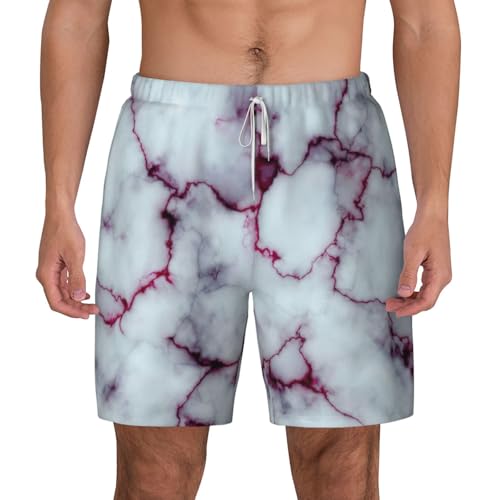 Short de bain homme marbre violet pour la plage et activités
