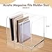 B5 Thickened Acrylic Desk Organizer,Book Organizer,Acrylic Book Holder,Acrylic File Organizer Equipped with 3 Vertical Compartments Rack,with Scratch-Resistant Pads to Protect Your Desktop
